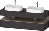 DURAVIT Qatego Konsolenwaschtischunterbau 1600 mm Basalt Matt mit 2 Auszügen und Tip-On-Technik