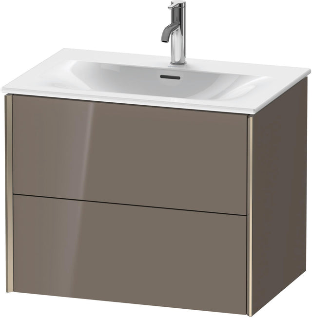 Duravit XViu Waschtischunterbau wandhängend 710 mm 2 Schubladen flannel grey hochglanz