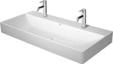 DURAVIT DuraSquare Doppelwaschtisch 1000 mm, weiß, ohne Überlauf, mit 2 Hahnlöchern