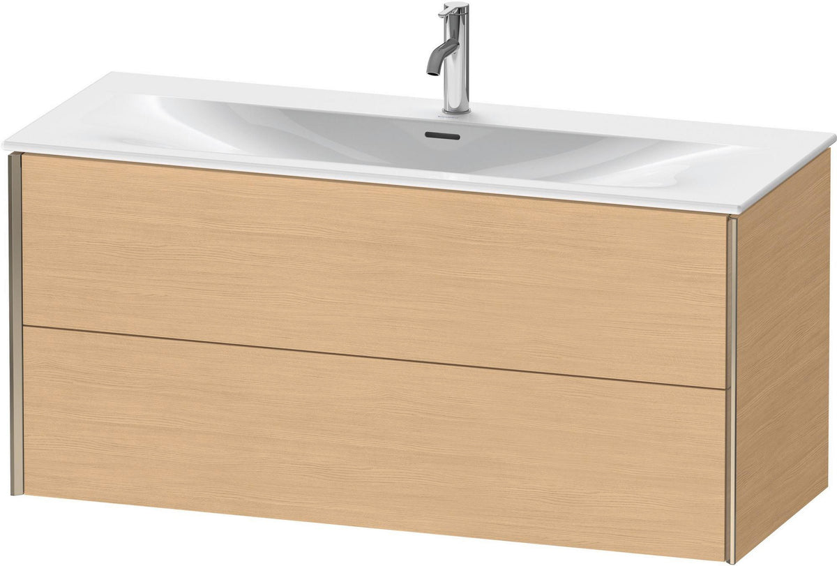 DURAVIT XViu Waschtischunterbau wandhängend 1210 mm, 2 Schubkästen, weiß matt – ohne Griff, mit Tip-On-Technik