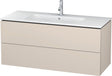 Duravit L-Cube Waschtischunterbau 1220 mm taupe matt mit 2 Schubkästen und Tip-On-Technik