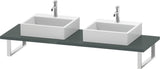 Duravit L-Cube Konsole variabel 800-2000 mm, 2 Ausschnitte, Amerikanischer Nussbaum