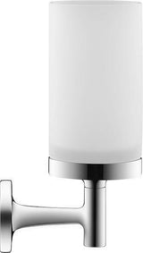 DURAVIT Starck T Zahnputzbecher, Chrom, Akzentfarbe Weiß Matt, 65x98x173 mm, Glas, Messing