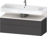 Duravit Qatego Waschtischunterbau 1190 mm – Weiß Matt mit Eiche Schwarz Nische, 1 Auszug, LED