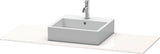 Duravit XSquare Konsole 1400x550mm betongrau matt – 1 Ausschnitt, mit Siphonaussparung