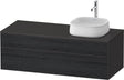Duravit Zencha Konsolen-Waschtischunterbau 1300 mm Eiche Anthrazit wandhängend