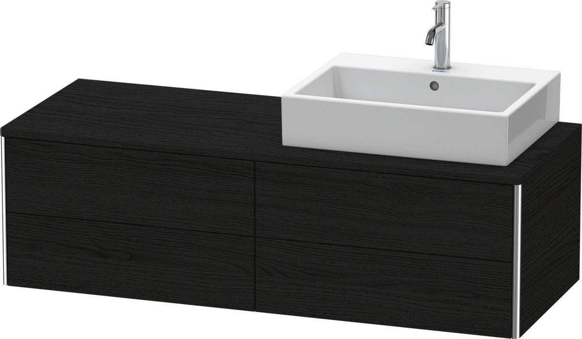 Duravit XSquare Konsolenwaschtischunterbau 1400 mm betongrau matt, 4 Schubkästen, wandhängend