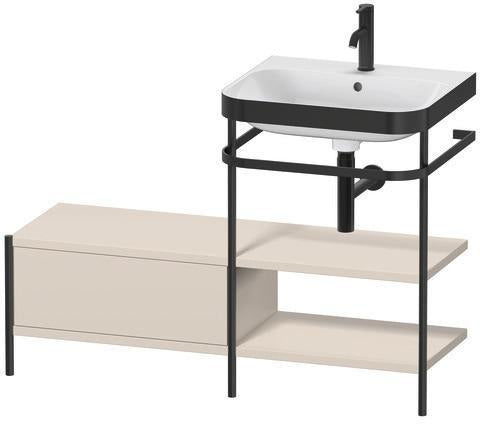 Duravit Waschtischset Happy D.2 Plus 1200x490mm ein Hahnloch taupe supermatt