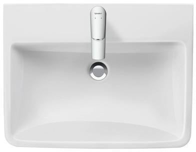 Duravit No.1 Möbelwaschtisch 550 mm weiß mit Überlauf und Hahnlochbank