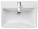 Duravit No.1 Möbelwaschtisch 550 mm weiß mit Überlauf und Hahnlochbank