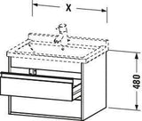 DURAVIT Waschtischunterbau Ketho wandhängend 650 mm weiß matt mit 2 Schubkästen