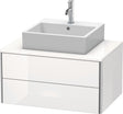 DURAVIT XSquare Waschtischunterbau 800 mm wandhängend, 2 Schubkästen, weiß seidenmatt