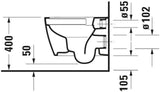 DURAVIT Wand-WC ME by Starck 480 mm Weiß Seidenmatt Rimless Tiefspüler