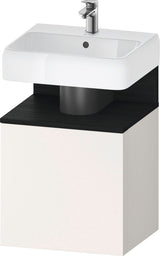 DURAVIT Qatego Waschtischunterbau 490 mm wandhängend, 1 Tür links, Weiß Matt mit Eiche Schwarz Nische