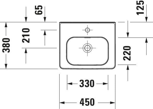 DURAVIT Handwaschbecken Soleil by Starck Weiß mit Überlauf und Hahnlochbank 450 mm