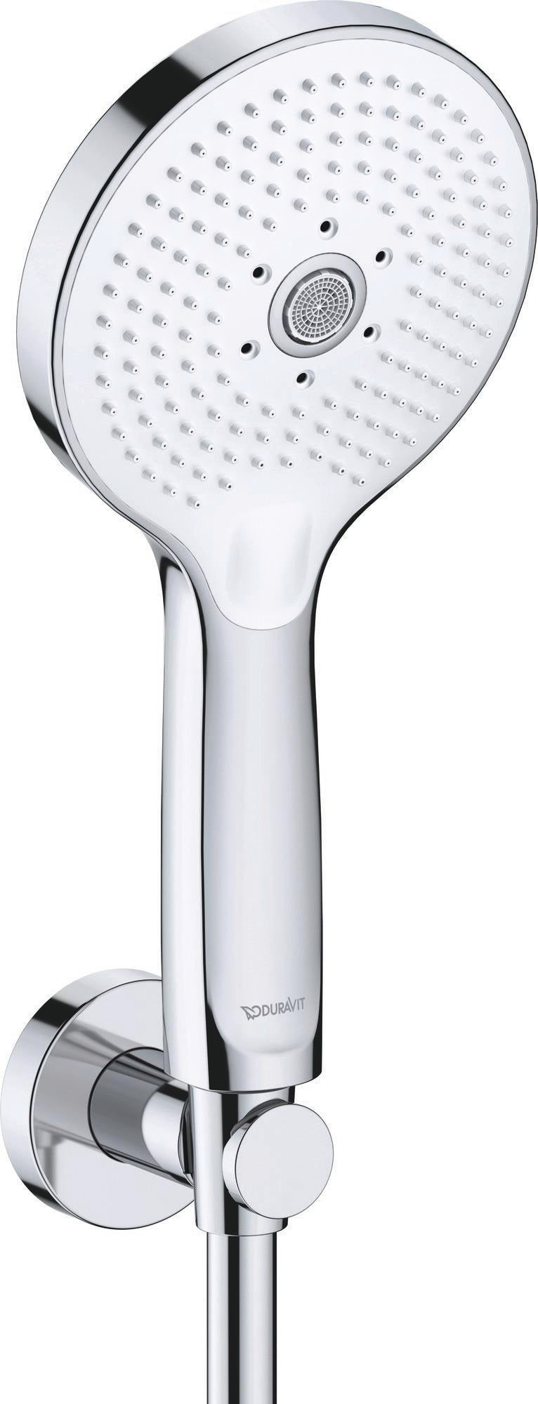 Duravit Brausehalterset Minus Flow in Chrom – Softrain, Rain & IntenseRain Strahlarten