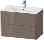 flannel grey hochglanz / Mitteldichte Faserplatte (MDF) / 2Schubk.,champ.matt/flan.grey