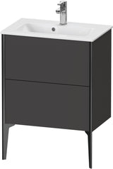 Duravit XViu Waschtischunterbau bodenstehend 610 mm, 2 Auszüge, champagner matt/weiß matt