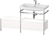Duravit Waschtischset HAPPY D.2 PLUS 1400x490mm ein Hahnloch taupe supermatt
