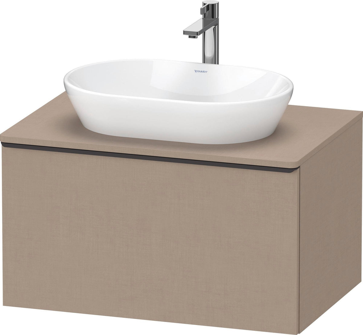 DURAVIT D-Neo Konsolenwaschtischunterbau 800 mm betongrau matt mit Bronze-Griff und Soft-Close-Auszug