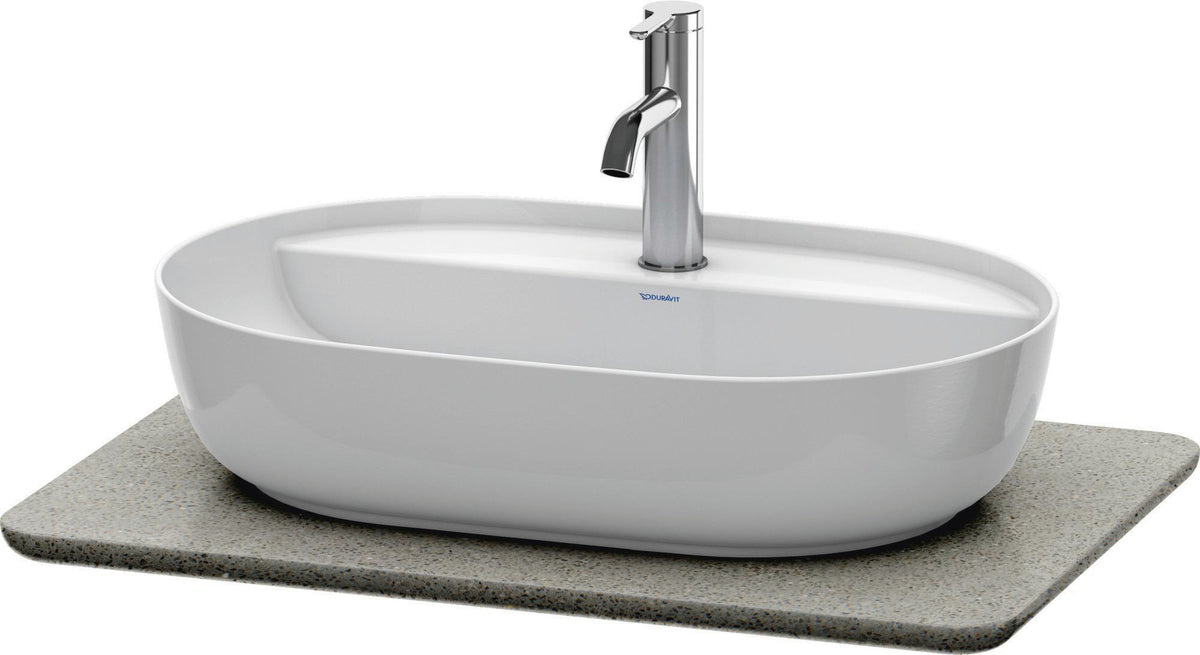 DURAVIT Luv Quarzsteinkonsole 688x475mm mit 1 Ausschnitt, weiß struktur – Designerin Cecilie Manz