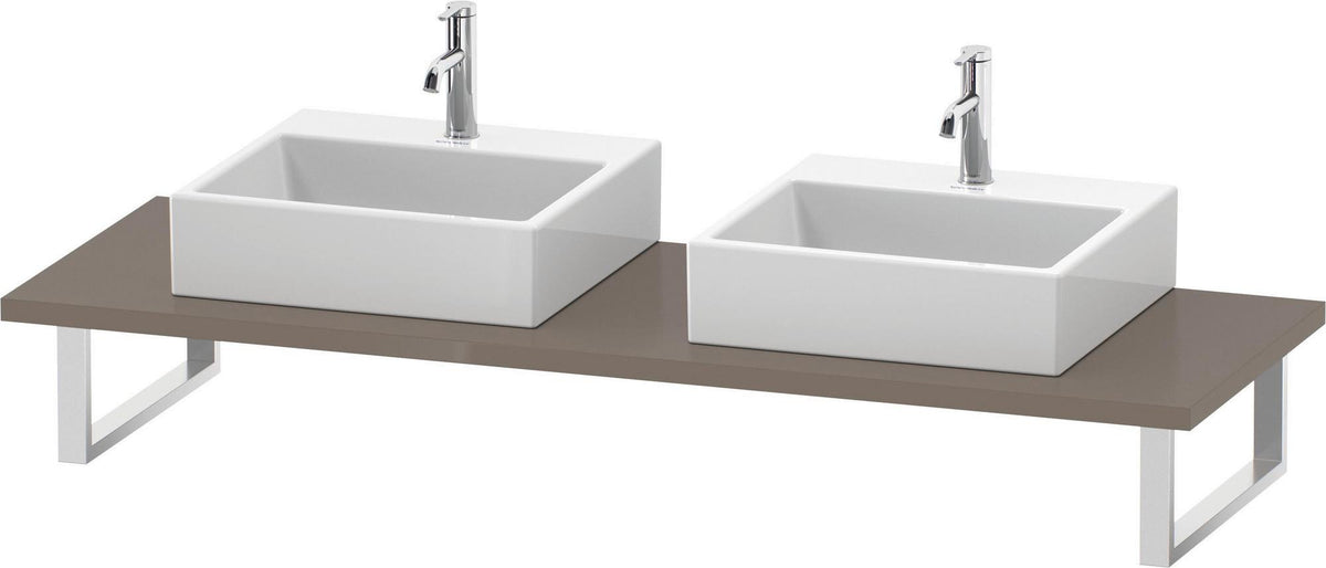 Duravit L-Cube Konsole variabel – 2 Ausschnitte, 550 mm Tiefe, Weiß Matt