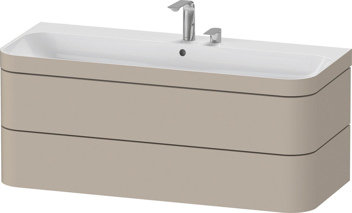 Duravit Happy D.2 c-bonded Waschtischset 1175 mm wandhängend mit 2 Schubkästen und Tip-on Technik