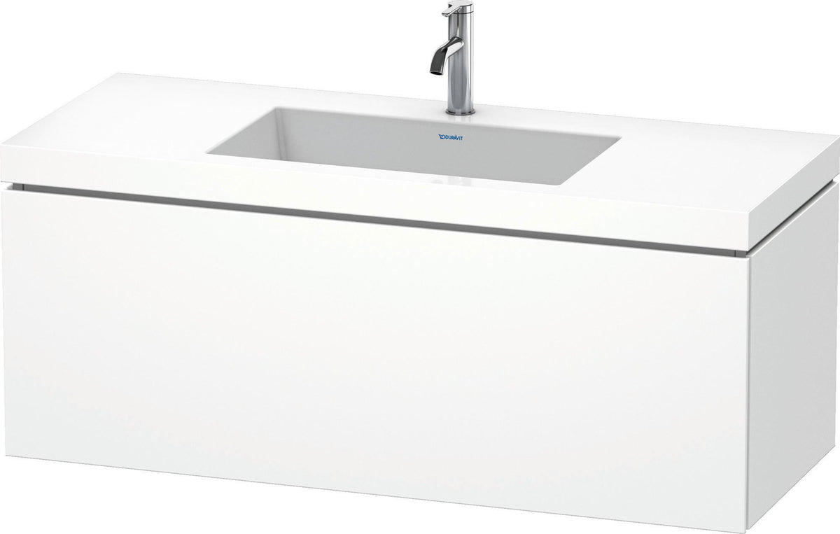DURAVIT L-Cube c-bonded Waschtischset 1200 mm weiß mit Tip-on Technik und Soft-Close
