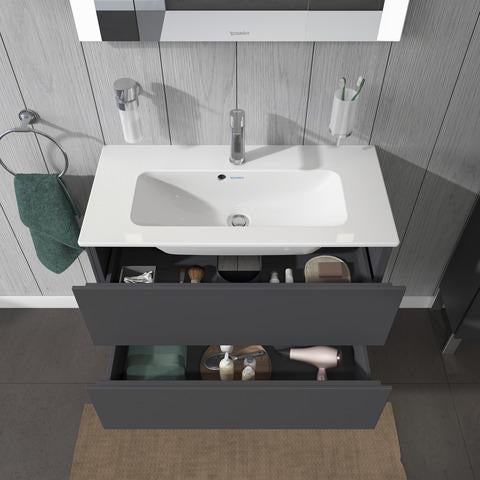 DURAVIT L-Cube Waschtischunterbau 820 mm weiß matt mit 2 Schubkästen und Tip-On-Technik