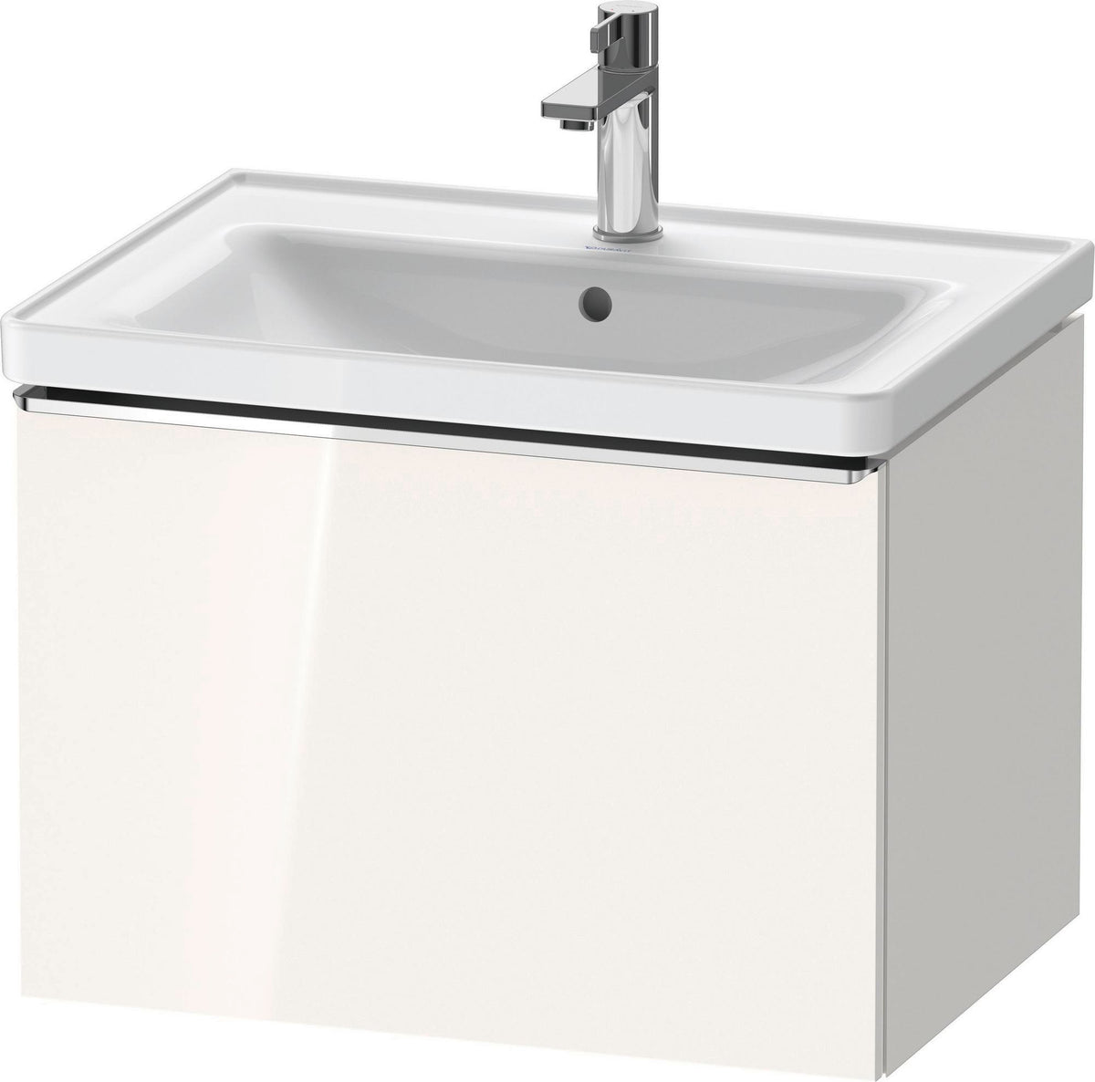 Duravit D-Neo Waschtischunterbau 634 mm betongrau matt mit Bronze-Griff und Soft-Close-Auszug