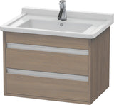 DURAVIT Ketho Waschtischunterbau wandhängend Eiche Terra 650 mm mit 2 Schubkästen