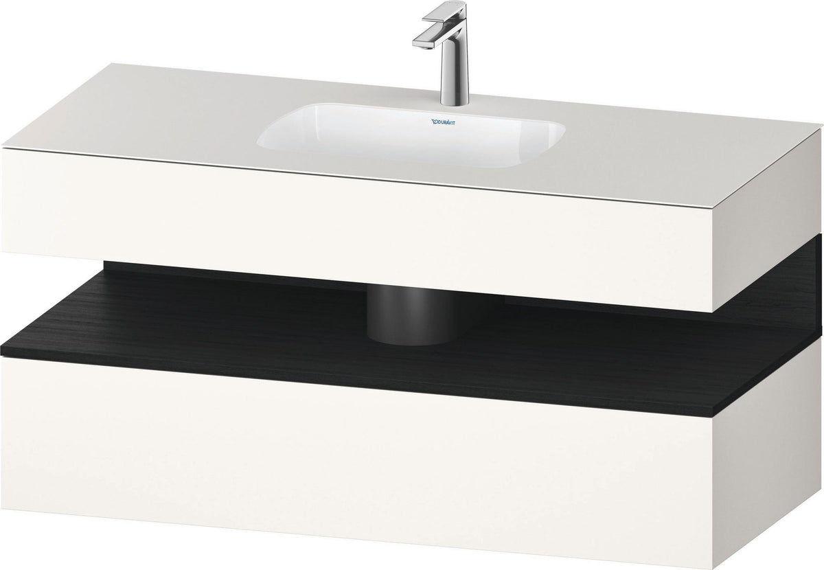 DURAVIT Qatego Studio F. A. Porsche Einbauwaschtisch mit Konsolenwaschtischunterbau 1200 mm Weiß Matt