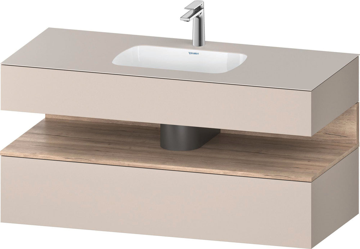 DURAVIT Qatego Studio F. A. Porsche Einbauwaschtisch mit Konsolenwaschtischunterbau 1200 mm Weiß Matt