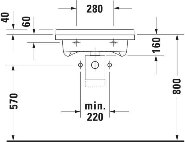 DURAVIT Waschtisch Starck 3 Vital Med 600 mm ohne Überlauf, mit Hahnlochbank, weiß