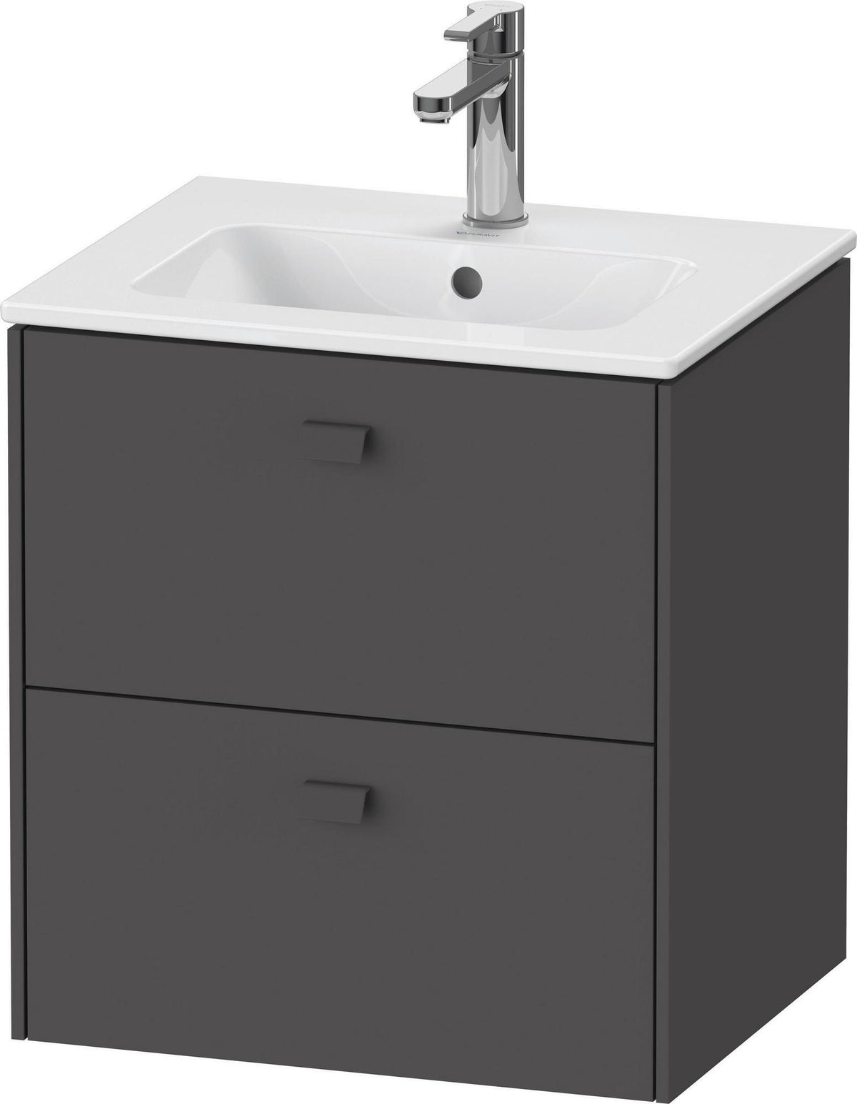 DURAVIT Brioso Waschtischunterbau 553x520x419 mm, 2 Schubkästen, Weiß Matt, Griff Chrom