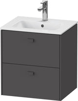 DURAVIT Brioso Waschtischunterbau 553x520x419 mm, 2 Schubkästen, Weiß Matt, Griff Chrom