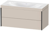 Duravit Möbelwaschtischset XViu 1000x480mm mit Unterbau, Nussbaum mitte und keramischer Ventilabdeckhaube