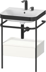 DURAVIT Happy D.2 c-bonded Waschtischset mit Metallkonsole, 575 mm, Weiß