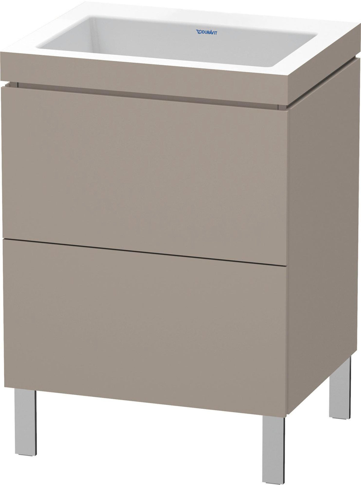 Duravit L-Cube c-bonded Waschtischset 698x600x480 mm mit Vero Air, 2 Auszüge, Basalt Matt