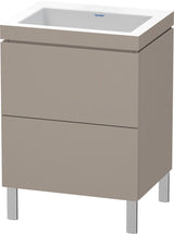 Duravit L-Cube c-bonded Waschtischset 698x600x480 mm mit Vero Air, 2 Auszüge, Basalt Matt