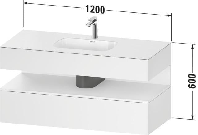 DURAVIT Qatego Studio F. A. Porsche Einbauwaschtisch mit Konsolenwaschtischunterbau 1200 mm Weiß Matt