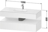DURAVIT Qatego Studio F. A. Porsche Einbauwaschtisch mit Konsolenwaschtischunterbau 1200 mm Weiß Matt