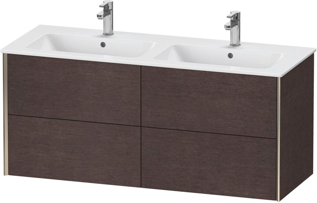 Duravit XViu Waschtischunterbau wandhängend 1280 mm, 4 Schubkästen, champagner matt/weiß matt