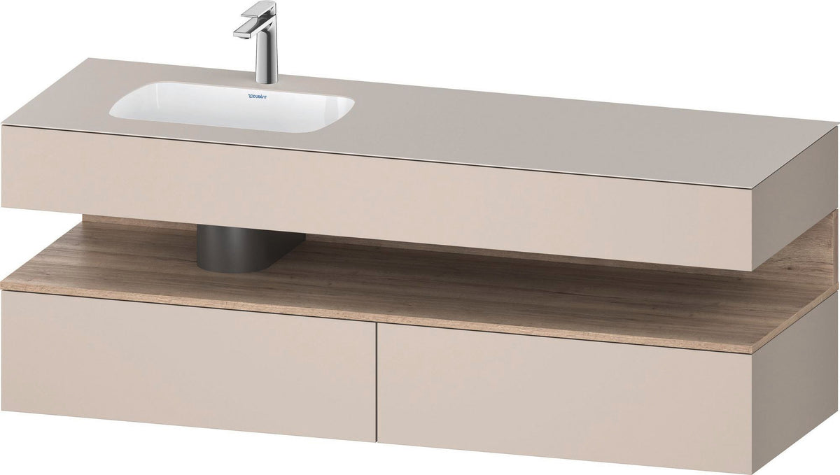 DURAVIT Qatego Studio F. A. Porsche Einbauwaschtisch mit Konsolenwaschtischunterbau 1600 mm Weiß Matt