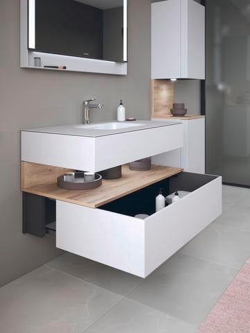 DURAVIT Qatego Einbauwaschtisch mit Konsolenwaschtischunterbau 1000 mm, 1 Auszug, antibakteriell