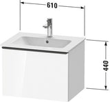 Duravit D-Neo Waschtischunterbau 610 mm Eiche Terra Matt mit 1 Auszug und Chromgriff