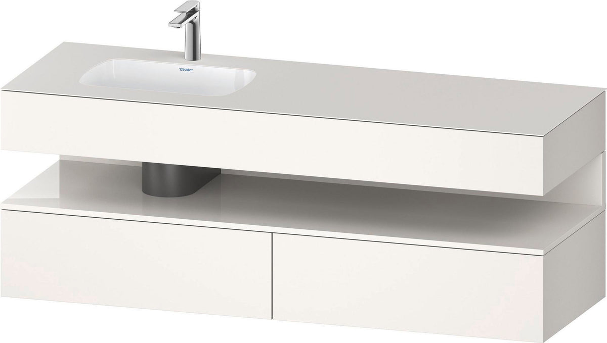 DURAVIT Qatego Studio F. A. Porsche Einbauwaschtisch mit Konsolenwaschtischunterbau 1600 mm Weiß Matt