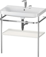 DURAVIT Happy D.2 c-shaped Waschtisch-Set 775 mm mit Metallkonsole, taupe seidenmatt