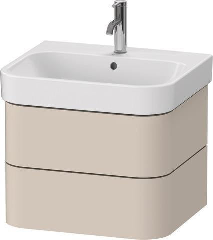 Duravit Waschtischunterbau Happy D.2 Plus 575 mm in Taupe Supermatt mit Tip-On-Technik