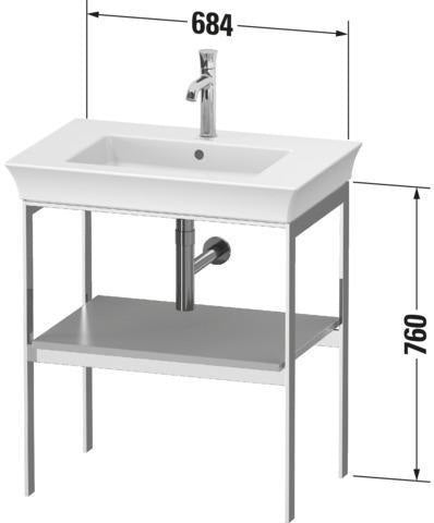 DURAVIT White Tulip Metallkonsole 760x684x450 mm Taupe Hochglanz mit Höhenausgleich